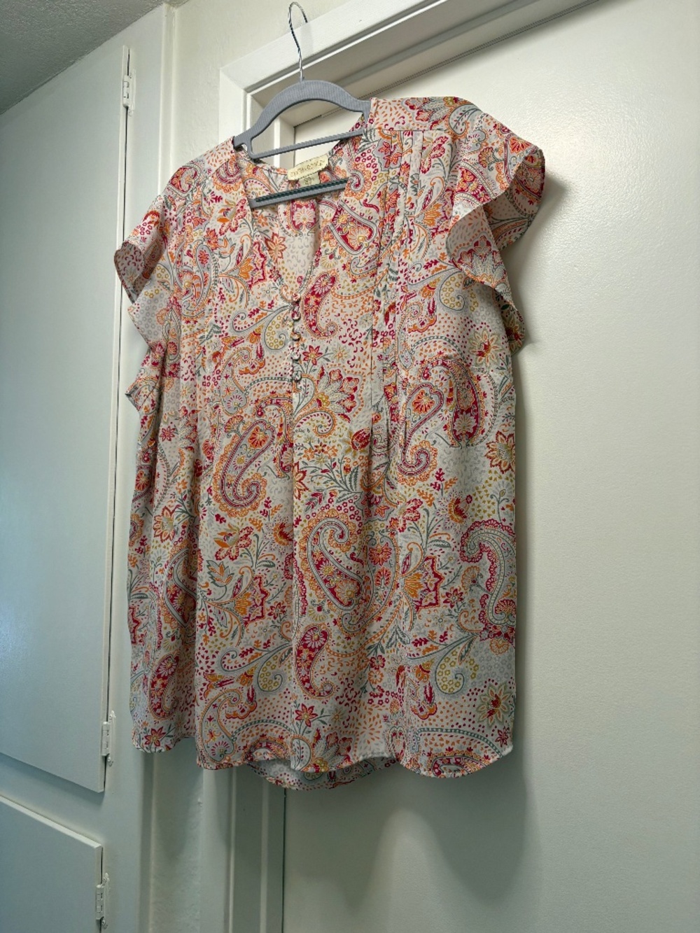 Cynthia Rowley paisley blouse - size XL